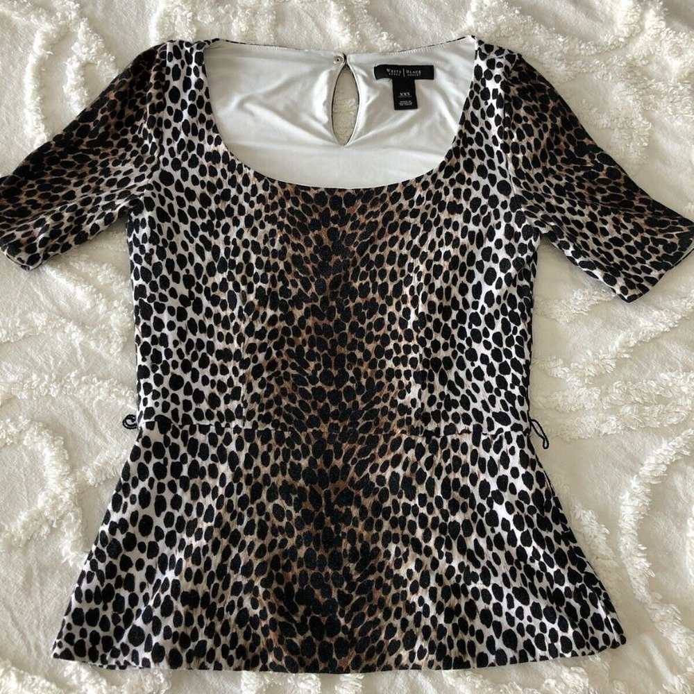 White House Black Market Leopard Print Shirt